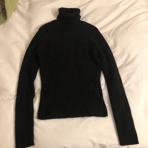 Black Cashmere Turtleneck Sweater